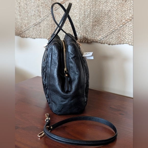 ✨ Coach Limited Edition Large Black Madison Satchel – Gathered Twist Leather 👜 - Picture 8 of 17